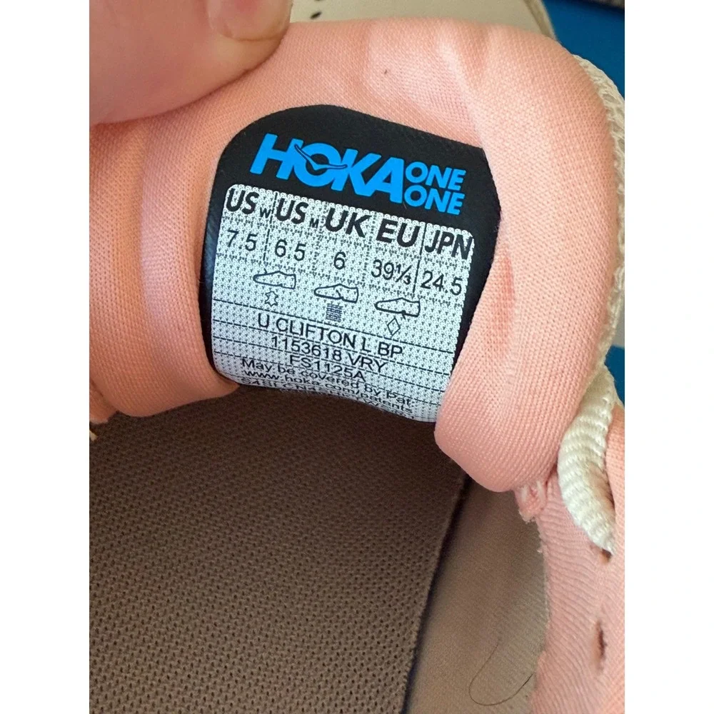 Hoka Clifton LS Vibrant Blooms Cream Floral Embroidery Sneakers 1150911 Size 7.5
